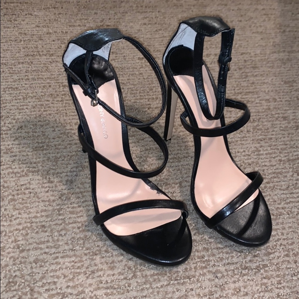 Tony Bianco Black Strappy Stiletto Heels